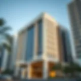 Architectural details of Al Fahad Building showcasing modern design