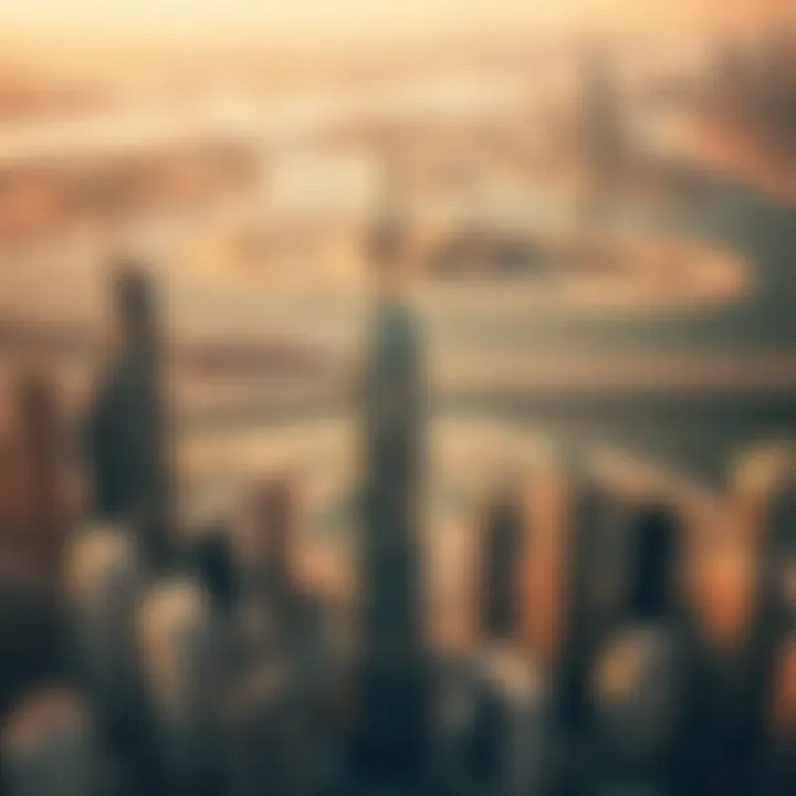 Aerial view of Bayswater Tower in the context of Dubai's skyline
