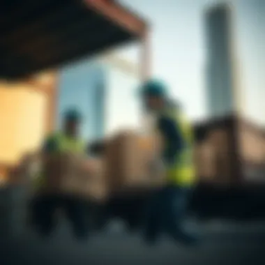 Expert Logistics Handling Professional moving team handling logistics efficiently