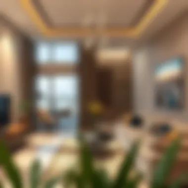 Contemporary Living Spaces in Nakheel Modern apartment interior in Nakheel community