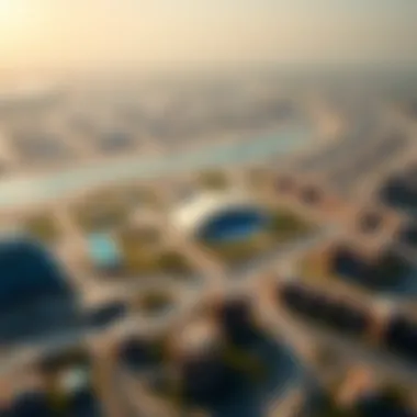 Strategic Location of Meydan Aerial view demonstrating Meydan's strategic location within Dubai