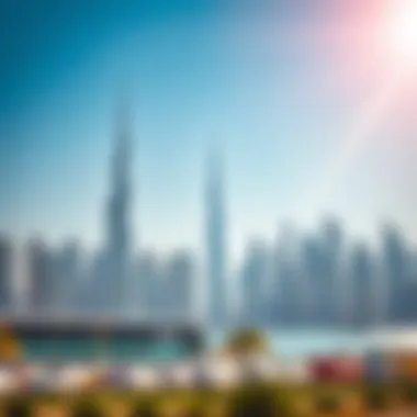 Iconic Dubai Skyline Skyline of Dubai showcasing iconic buildings