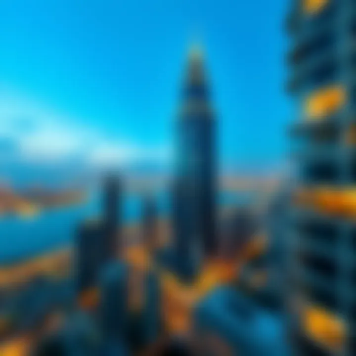 Vantage point capturing the Corniche Tower with surrounding cityscape