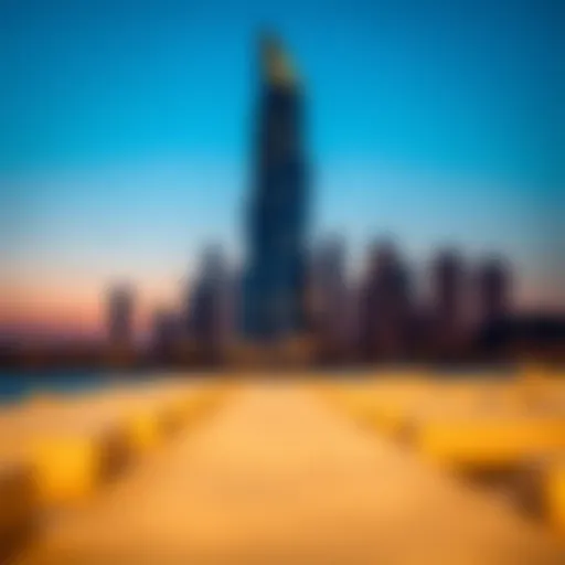 Stunning view of the Corniche Tower at dusk highlighting its unique silhouette against the skyline