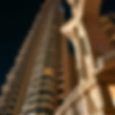 Intricate Façade of Corniche Tower Close-up of the intricate façade of the Corniche Tower showcasing its architectural details