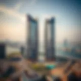 Aerial View of Dubai Creek Tower Aerial view of Dubai Creek Tower showcasing its unique architectural design