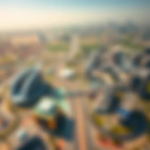 Aerial view of Dubai Production City showcasing modern architecture