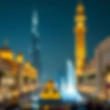 Eid Celebrations at Dubai Landmarks Stunning views of iconic landmarks in Dubai celebrating Eid.