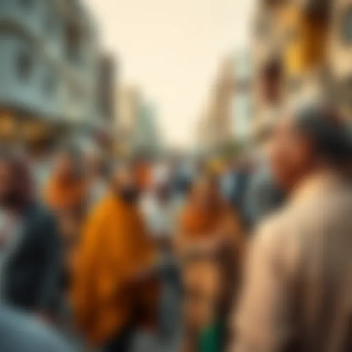 Community gatherings during Eid Al-Adha in a vibrant UAE neighborhood
