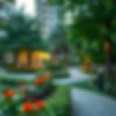 Community Spaces in القرية الفرنسية Lush green community spaces in القرية الفرنسية دبي