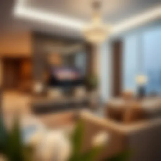 Modern living room in a two-bedroom apartment
