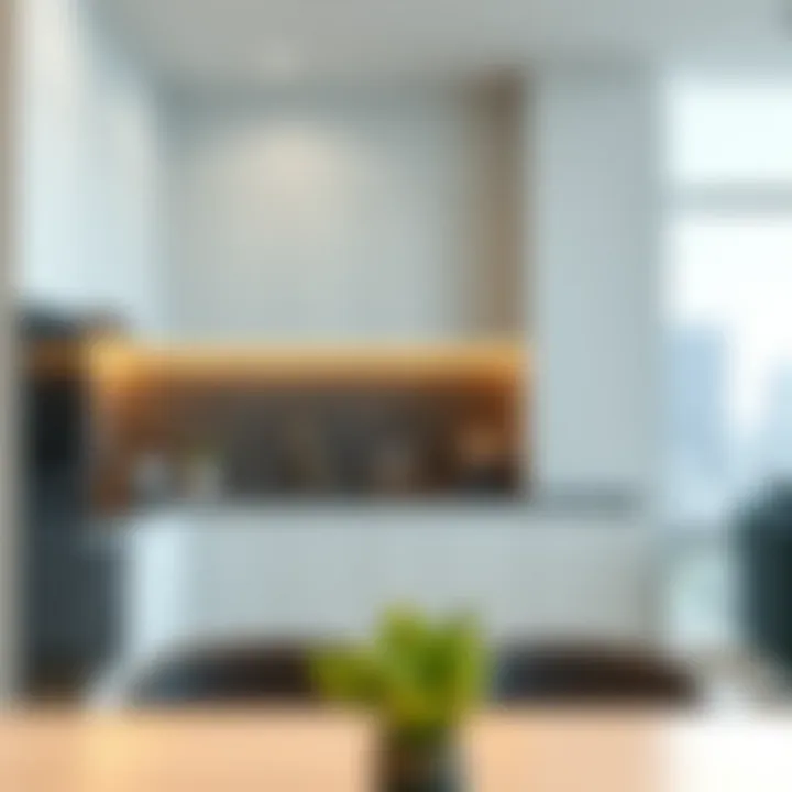 Stylish kitchen design in Al Zahia residences