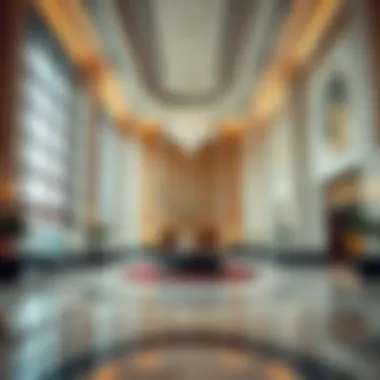Sophisticated Lobby Design of Al Zarooni Building Luxurious lobby area of Al Zarooni Building highlighting interior design