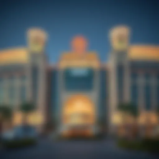 Exterior view of the Arabian Centre showcasing its unique architectural features