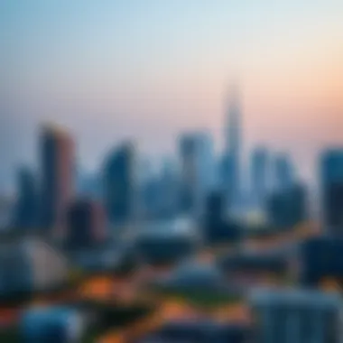 Dubai Skyline with Azizi Projects Highlights Modern skyline of Dubai showcasing Azizi Projects developments