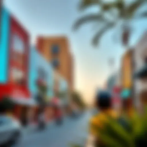 A vibrant street view showcasing the essence of Al Warqa
