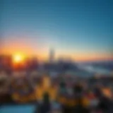 Stunning view of Canal Heights skyline at sunset