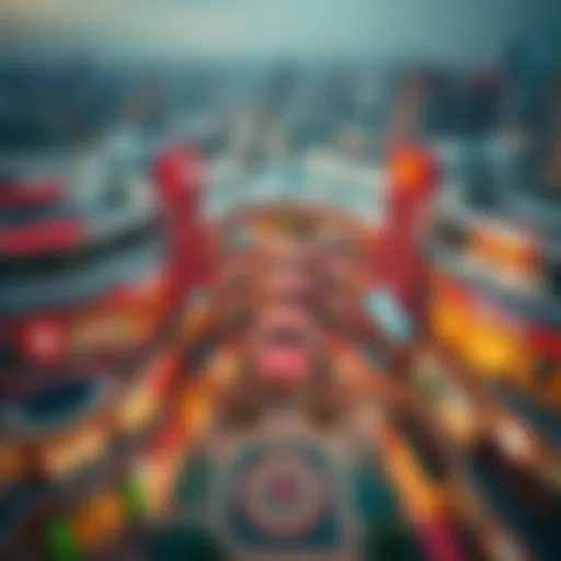 Aerial view of Dragon Mart Mall showcasing its vast expanse and vibrant architecture