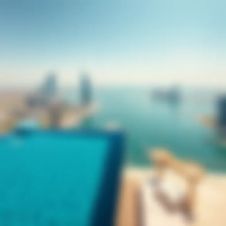 Infinity pool overlooking the marina in a luxury residence