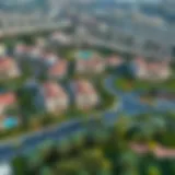 Aerial view of Emirates Hills showcasing luxurious villas and greenery
