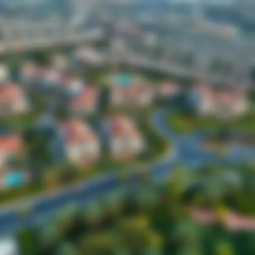 Aerial view of Emirates Hills showcasing luxurious villas and greenery