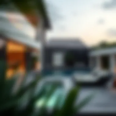 A luxurious villa showcasing serene outdoor living spaces