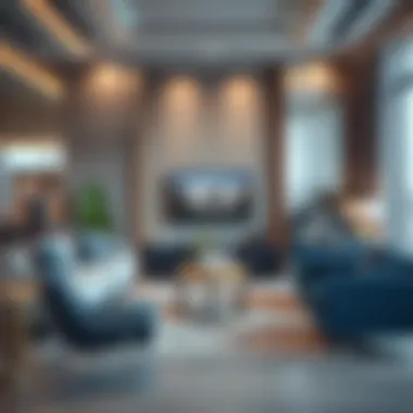 Elegant living room setup showcasing contemporary furniture