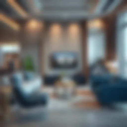 Elegant living room setup showcasing contemporary furniture
