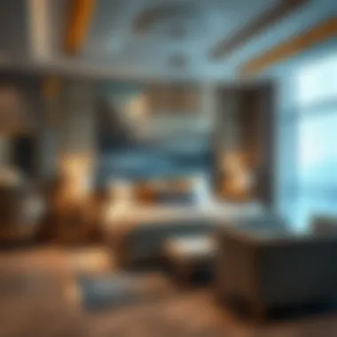 Luxurious bedroom furniture arrangement