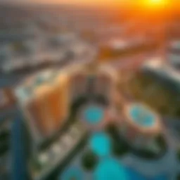 Stunning aerial view of LaVita in Dubai showcasing its architectural beauty