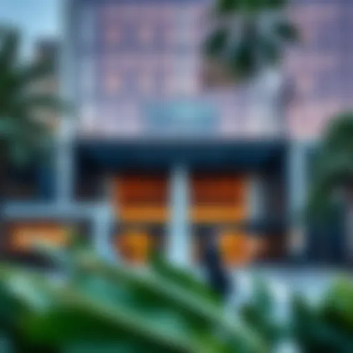 Exterior view of Marina Arcade showcasing architectural design