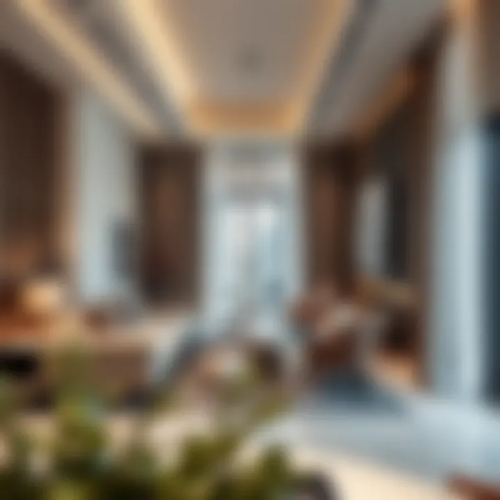 Luxurious interior of a contemporary apartment in Muhaisnah, emphasizing upscale living