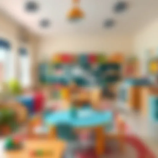 A vibrant nursery classroom filled with engaging learning materials