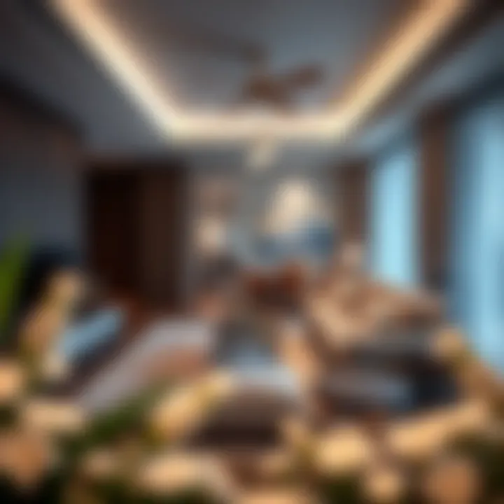Stylish living area inside an apartment at Oasis Hotel