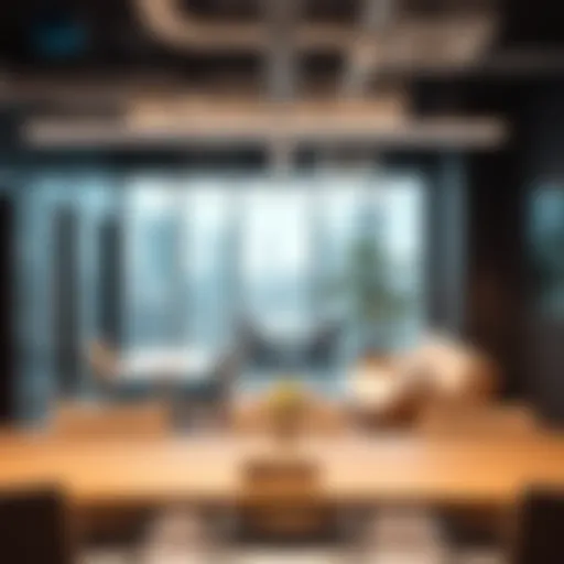 Modern office interiors showcasing collaborative workspaces in Qusais