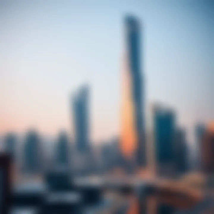 Business Bay skyline featuring Ontario Tower prominently