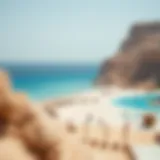 A picturesque view of Al Mamzar Beach showcasing clear blue waters and white sands
