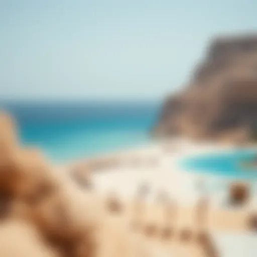 A picturesque view of Al Mamzar Beach showcasing clear blue waters and white sands