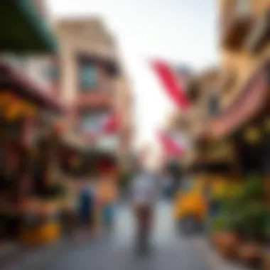 Cultural Market Scene in Deira A vibrant market scene in Deira, illustrating the local culture