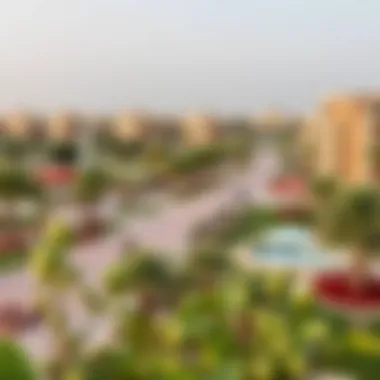 Recreational Spaces in Roda Amwaj A picturesque view of recreational spaces and green areas within Roda Amwaj
