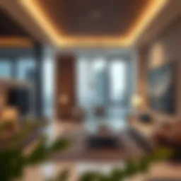 Stylish studio flat interior in International City