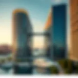 Stunning view of 23 Marina Building highlighting its unique architectural design