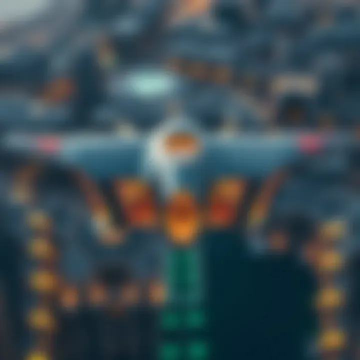 Aerial view of the Binghatti Phantom showcasing its unique architectural design