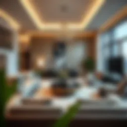 Elegant modern living room showcasing exquisite furniture design