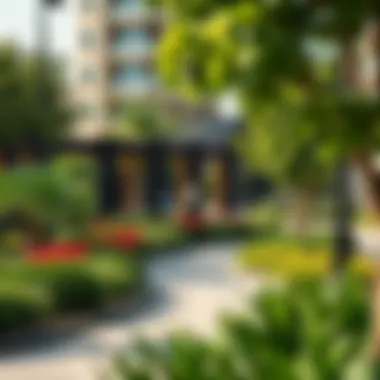 A vibrant community park in المرابع العربيه with lush greenery