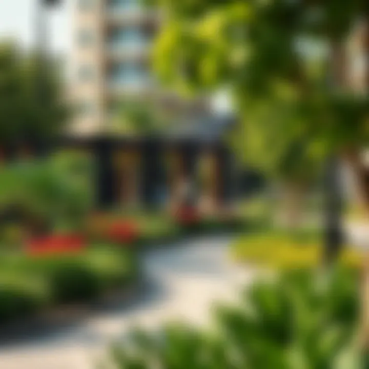 A vibrant community park in المرابع العربيه with lush greenery