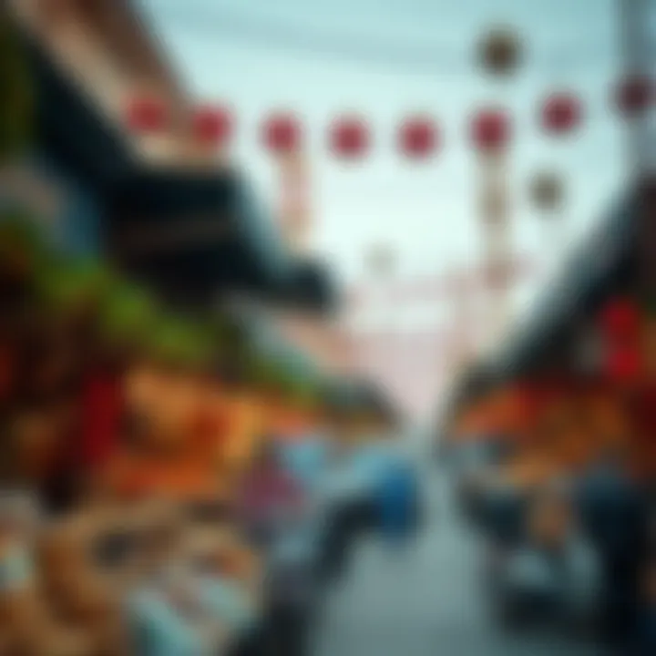 Local Market Celebrating Eid Holidays Vibrant market filled with local delicacies and festive decorations
