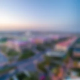 Panoramic view of Festival Land showcasing its lush surroundings and modern infrastructure