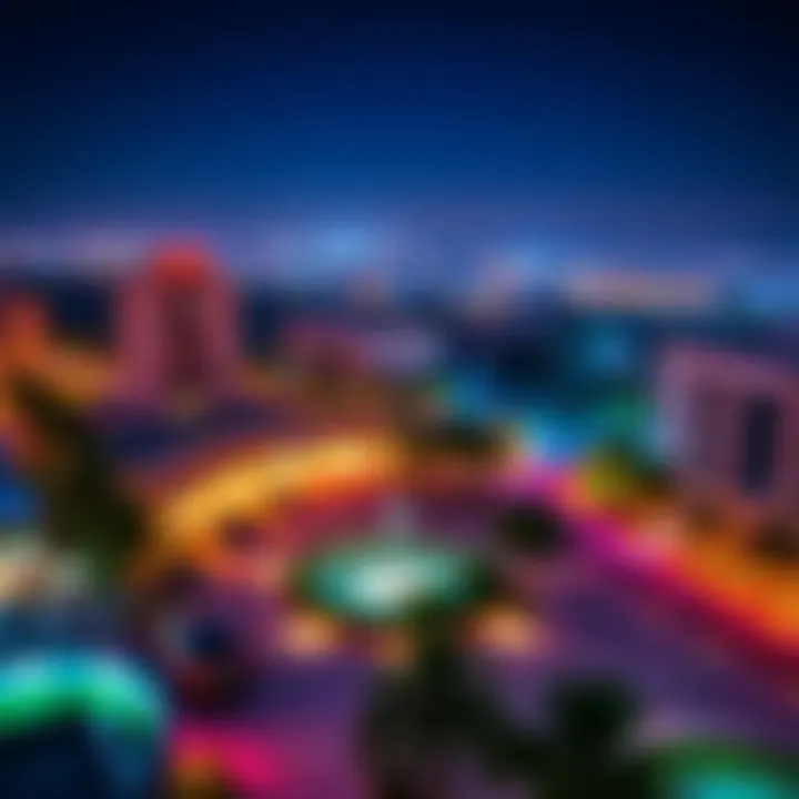 Panoramic view of Jumeirah Village Circle highlighting the vibrant community atmosphere