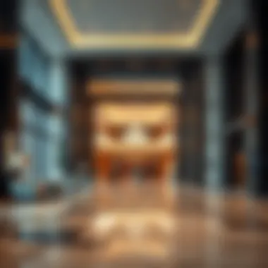 Luxurious lobby interior of Ghalia Tower emphasizing modern elegance